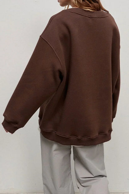 Eveloria Damen Oversize Sweatshirt Rundhalsausschnitt