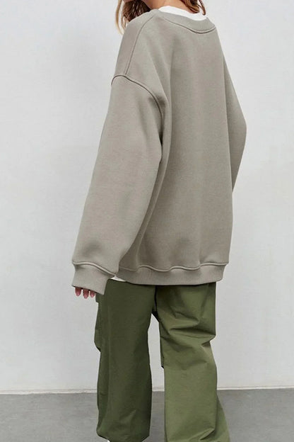 Eveloria Damen Oversize Sweatshirt Rundhalsausschnitt