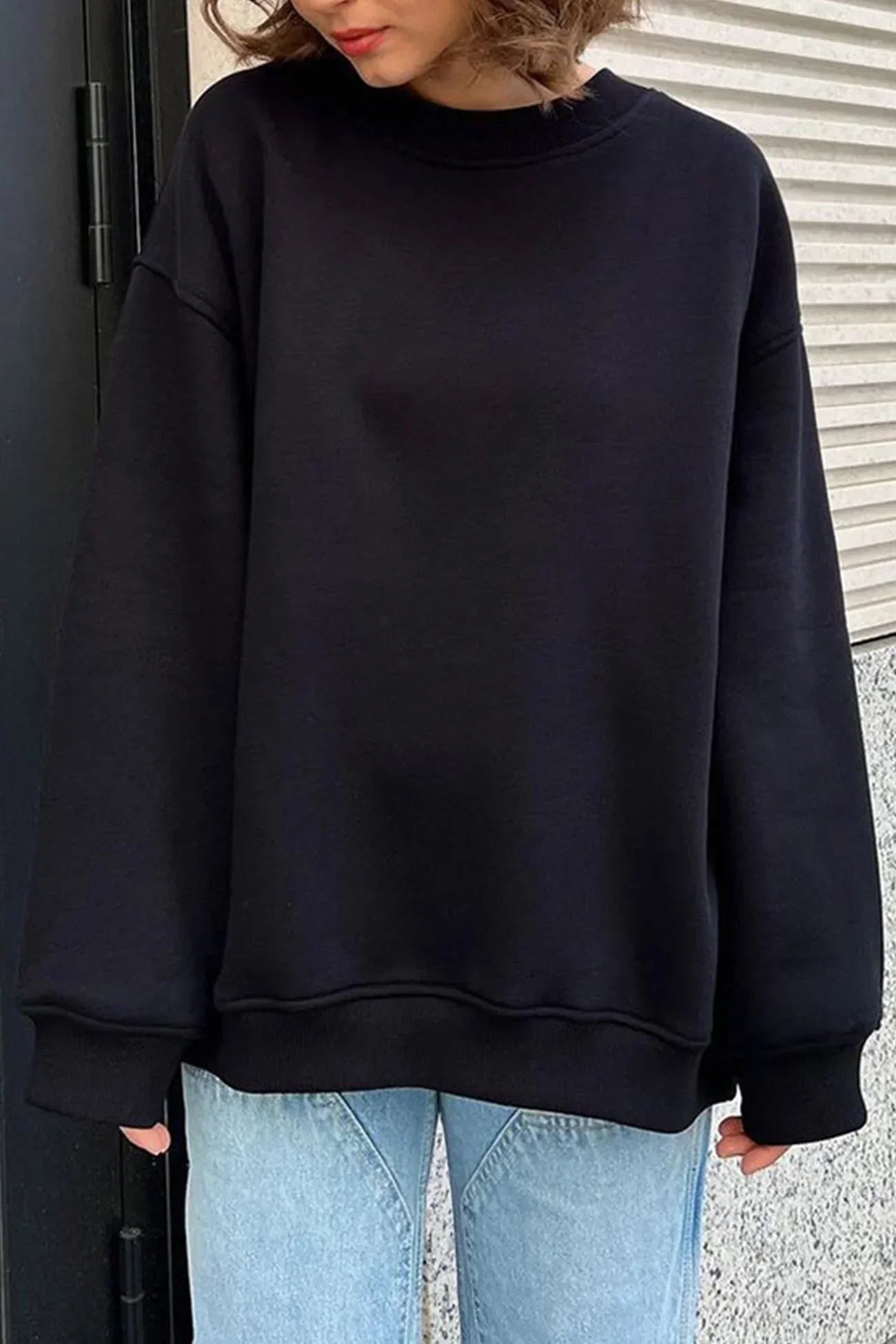 Eveloria Damen Oversize Sweatshirt Rundhalsausschnitt