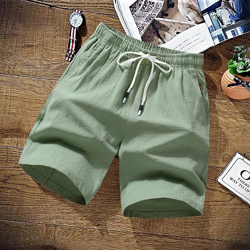 Herren-Shorts Elastische Taille Kordelzug Sommer Schwarz - Eveloria
