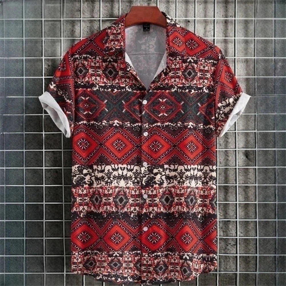 Hawaiihemd Kurzarm Bedruckt Blau - Eveloria