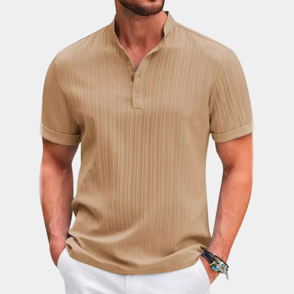 Sommerhemd - Kurzarm - Knopfleiste - Polohemd - Herrenhemd-Chaps Herrenmode