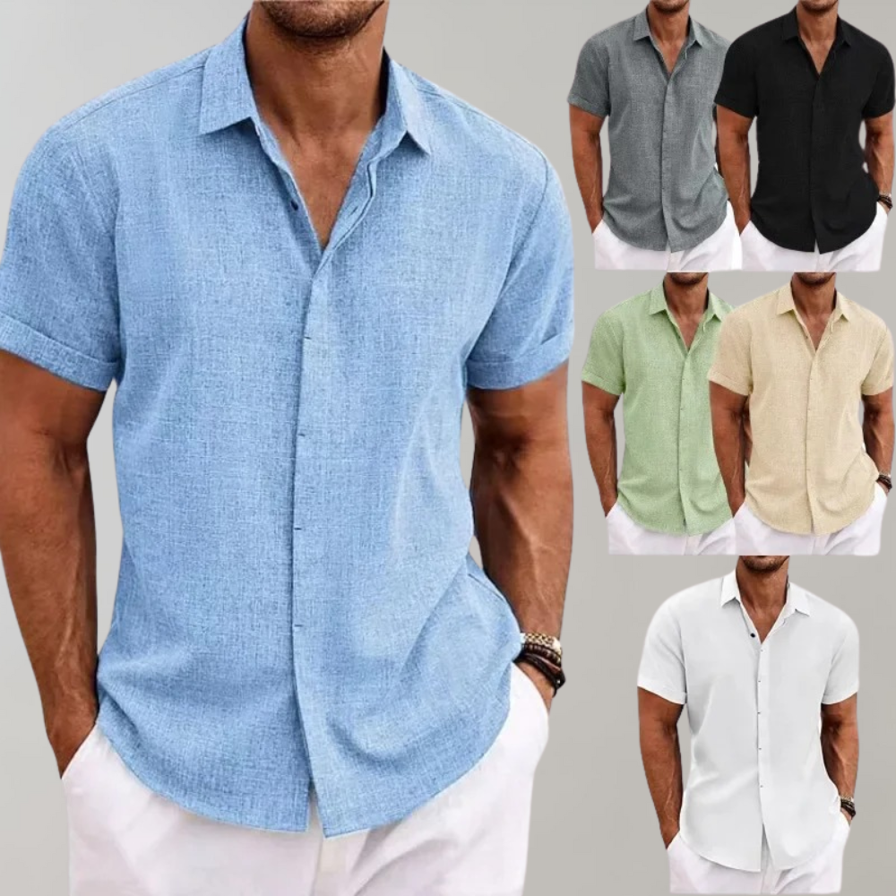 Sommerhemd - Polohemd - Button-Up - Kurzarmhemd - Herrenbekleidung-Chaps Herrenmode