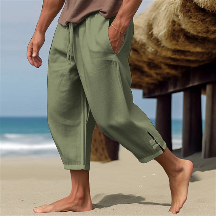 Sommerhose | Lockere Passform | Kordelzug | Haremshose | Herrenhose-Grün-S-Chaps Herrenmode