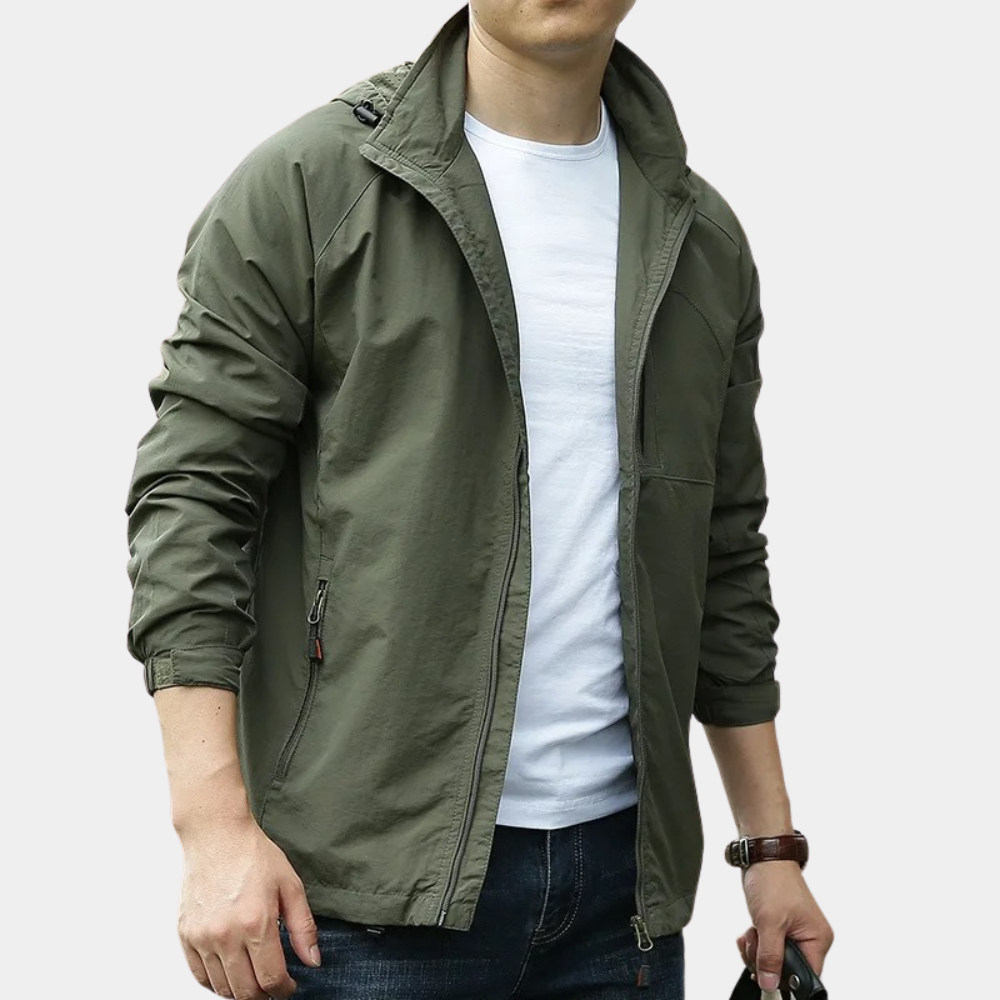 Herren Sommerjacke Leichte Cargojacke mit Kapuze - Eveloria