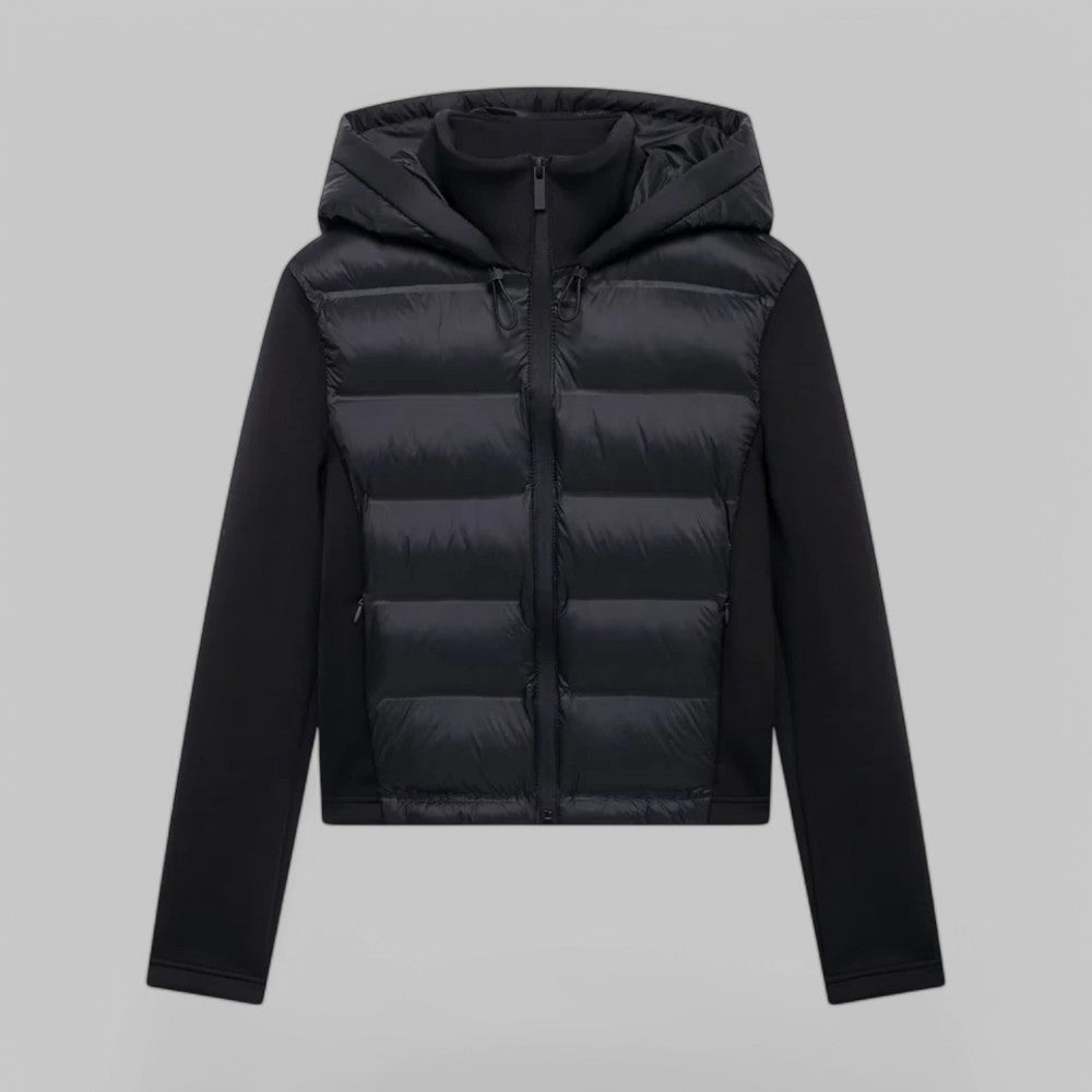 Damen Leichte Steppjacke Kapuze Reißverschluss