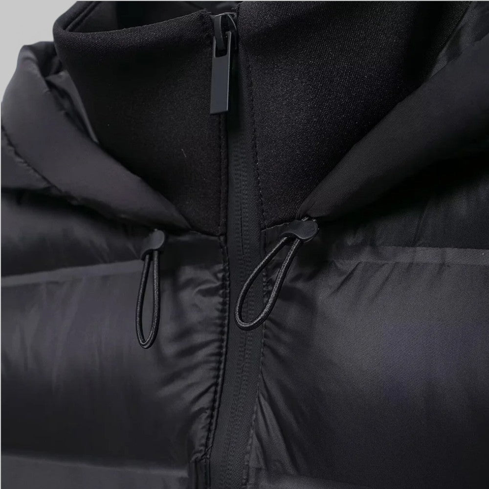 Damen Leichte Steppjacke Kapuze Reißverschluss