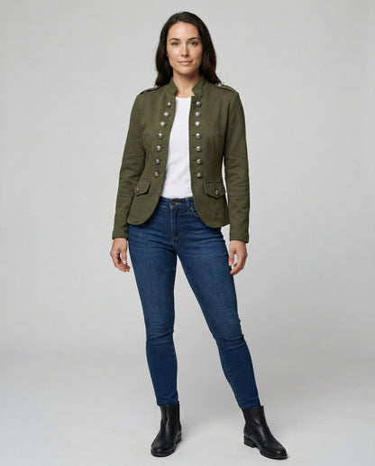Damen Militärblazer Baumwolle Beige