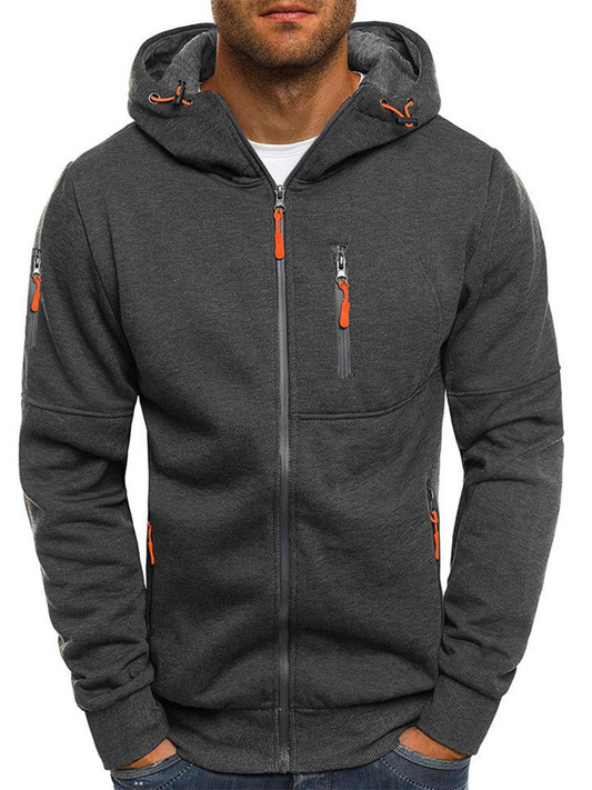 Herren Sportjacke Slim Fit Kapuze Leichtgewichtig - Eveloria