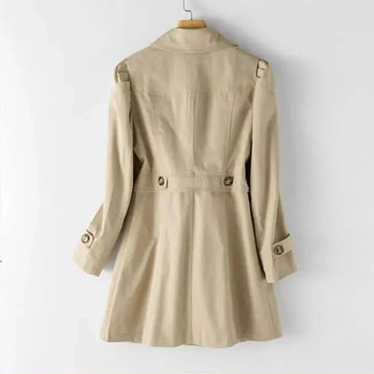 Damen Trenchcoat Klassischer Schnitt Knopfverschluss Langärmelig