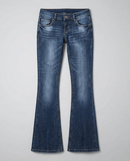 Damen Flared Jeans Lässig Blau