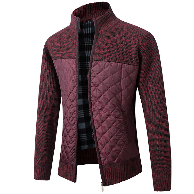 Herren Steppjacke Zip-Up Strickjacke Steppmuster - Eveloria