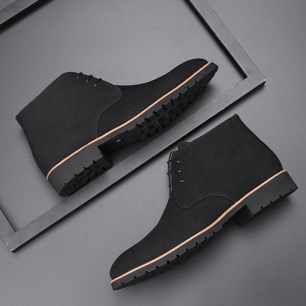 Herren Schnürstiefel Wildleder Braun - Eveloria
