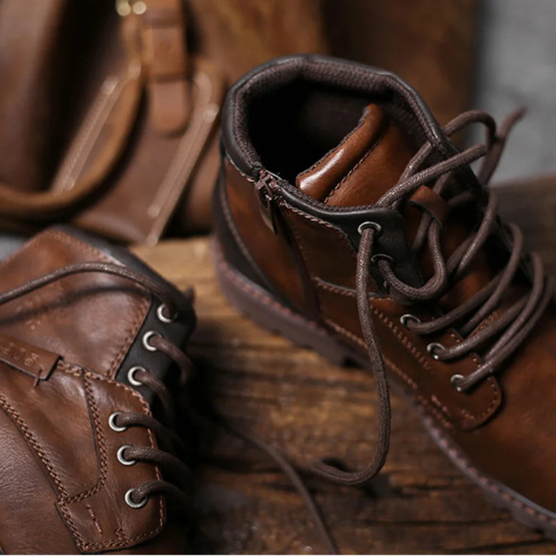 Stiefeletten – Schnürstiefel für Herren in Schwarz und Braun-Chaps Herrenmode