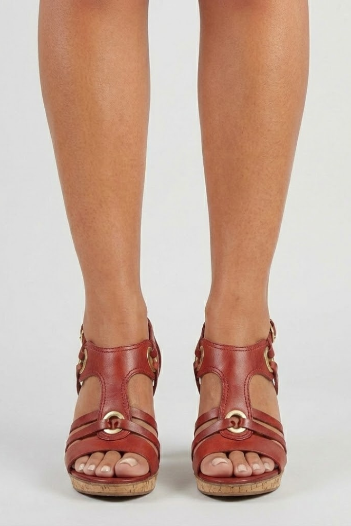 Damen Sandalen Schnalle Struktur Oberfläche
