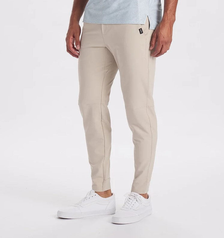 Stretch Broek - Heren Casual Elastische Taille Skinny Broek-Sand-S-Chaps Herrenmode
