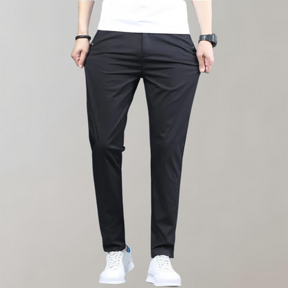 Stretchhose – Lässige Skinny-Chinohose mit geradem Bein für Männer-Schwarz-28-Chaps Herrenmode
