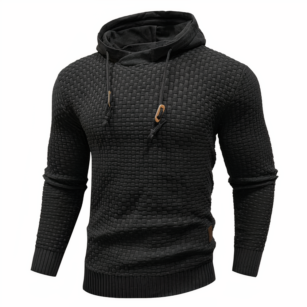 Herren Strick-Hoodie Slim Fit Kapuzenpulli Kordelzug - Eveloria
