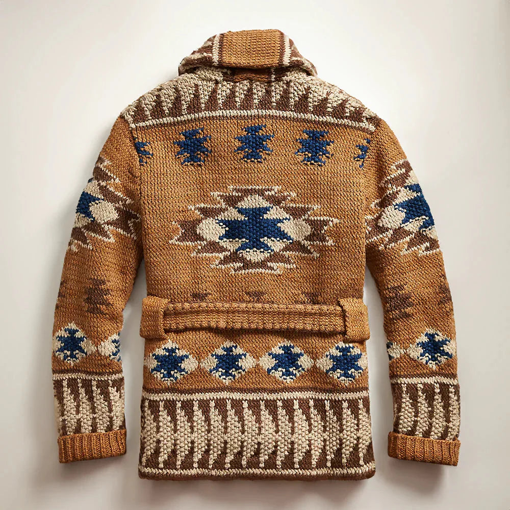 Strickjacke - Herren Strickjacke mit Knopfleiste und Gürtel-Chaps Herrenmode