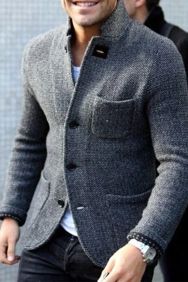 Herren Tweed Blazer Schlanke Passform - Eveloria