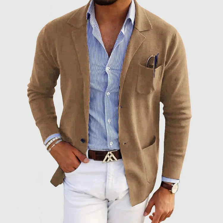 Herren Strickjacke Langärmelig Mit Knöpfen Und Taschen - Eveloria