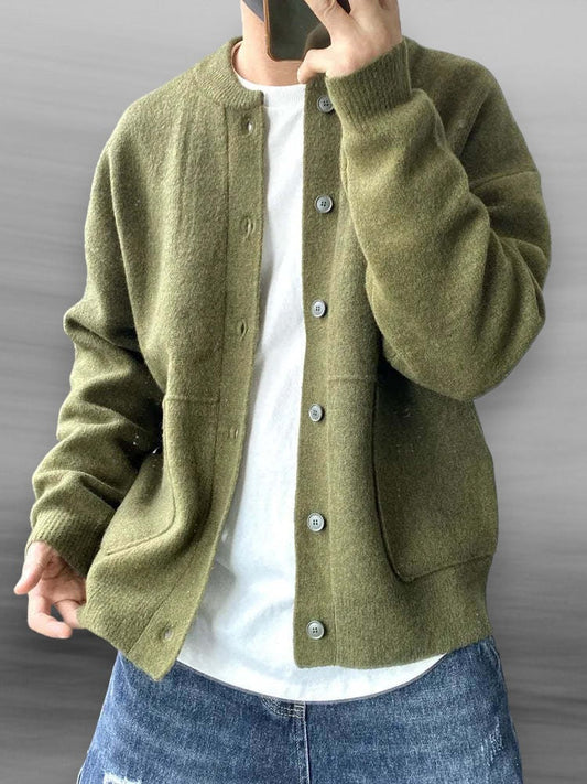 Herren Strickjacke Relaxed Fit mit Taschen und Knöpfen - Eveloria