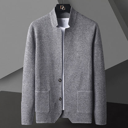 Herren Strickjacke Sommer Knöpfe Taschen - Eveloria