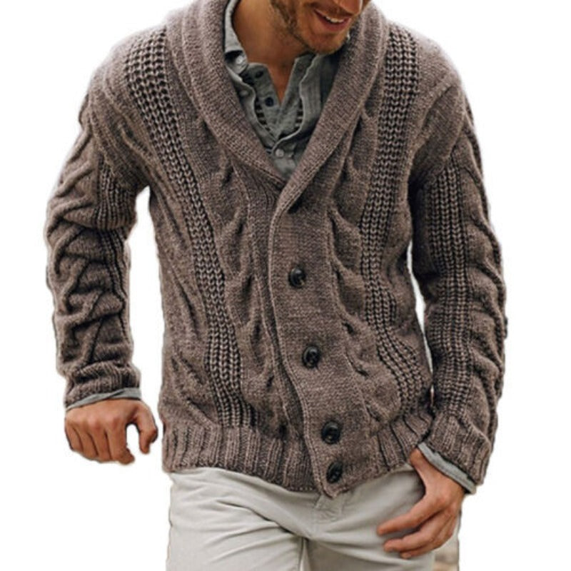Herren Strickjacke Grobgestrickt Mit Knöpfen Warm - Eveloria