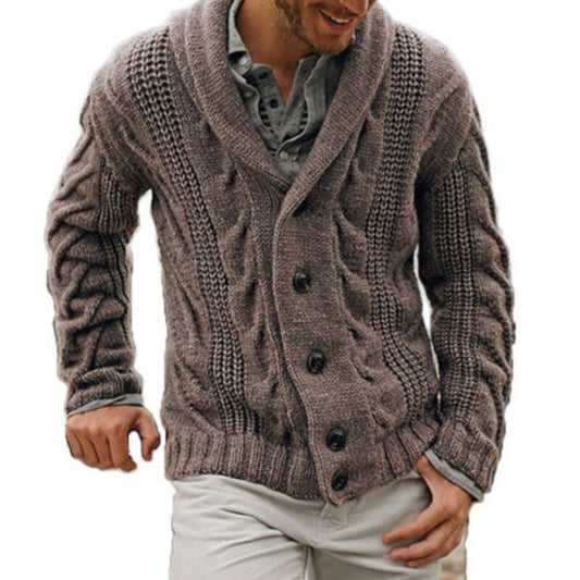 Herren Strickjacke Grobgestrickt Mit Knöpfen Warm - Eveloria