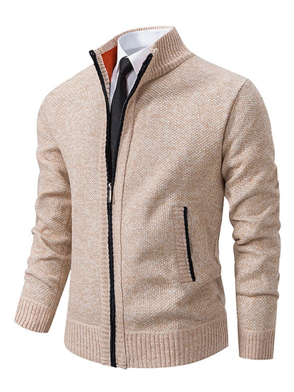 Herren Strickjacke Stehkragen Zip-Up - Eveloria