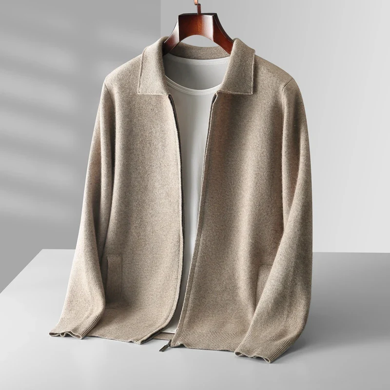 Strickjacke mit Reißverschluss – Herren-Strickjacke mit durchgehendem Reißverschluss-Chaps Herrenmode