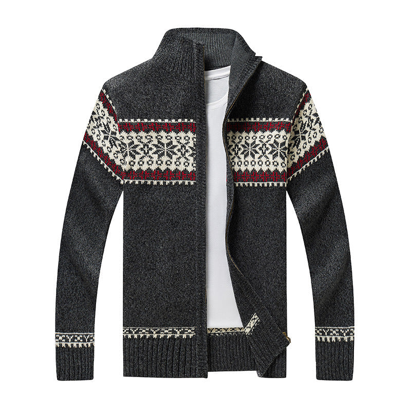 Herren Strickjacke Reißverschluss Nordic Gestrickt - Eveloria