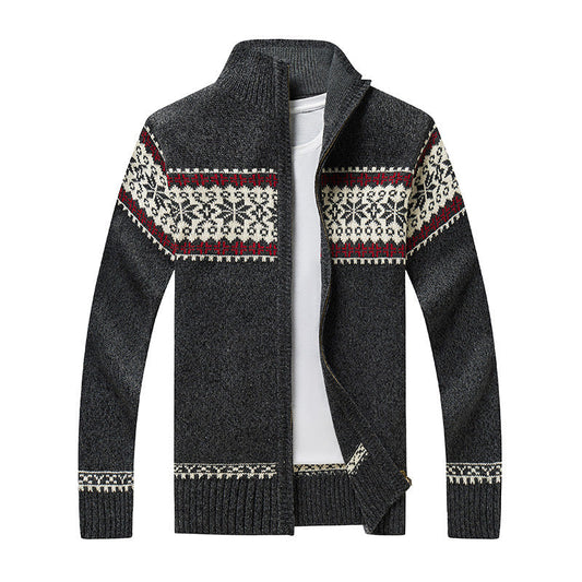 Herren Strickjacke Reißverschluss Nordic Gestrickt - Eveloria