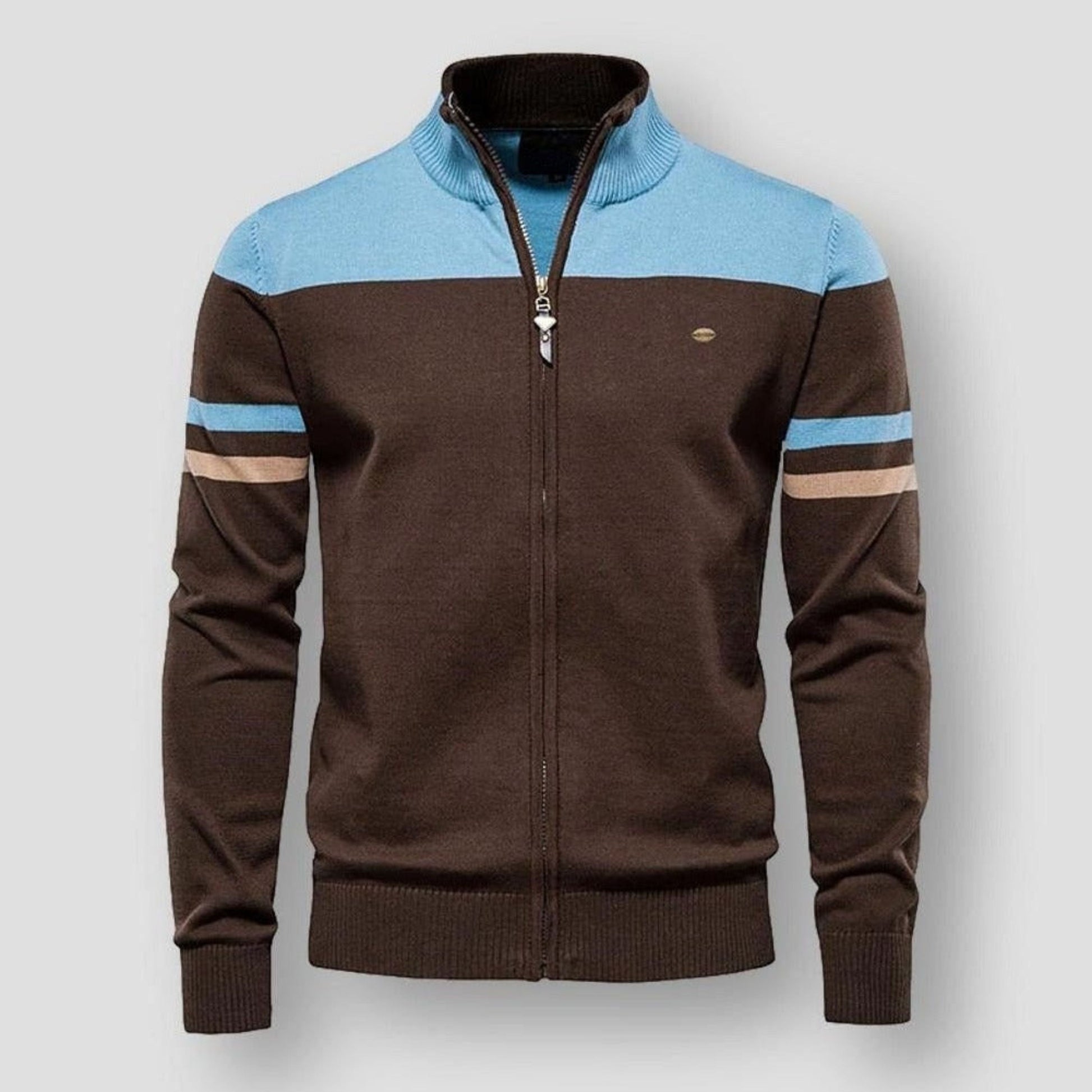 Herren Strickjacke Reißverschluss Vintage Grau - Eveloria