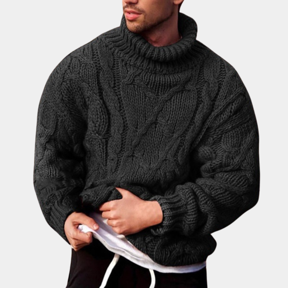Herren Strickpullover Rollkragen Chunky - Eveloria