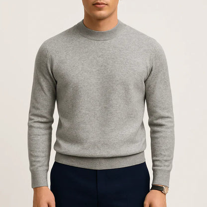 Strickpullover | Einfarbig | Rundhalsausschnitt | Feinstrickpullover | Herrenpullover-Grau-XS-Chaps Herrenmode