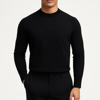 Strickpullover | Einfarbig | Rundhalsausschnitt | Feinstrickpullover | Herrenpullover-Schwarz-XS-Chaps Herrenmode