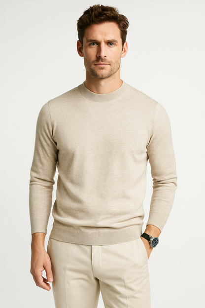 Strickpullover | Einfarbig | Rundhalsausschnitt | Pullover | Herrenpullover-Chaps Herrenmode