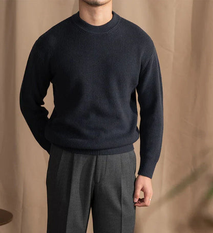 Herren Strickpullover Rundhalsausschnitt Gerippt - Eveloria