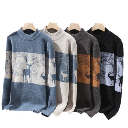 Strickpullover – Herren-Pullover mit lockerer Passform und Rentiermotiv für den Winter-Chaps Herrenmode