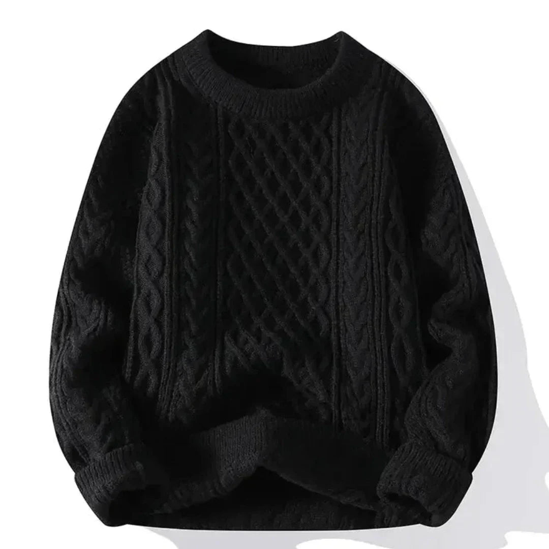 Herren Strickpullover Oversized Zopfmuster - Eveloria