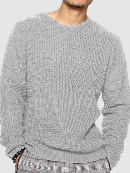 Strickpullover – Pullover für Männer mit lockerer Passform-Hellgrau-S-Chaps Herrenmode
