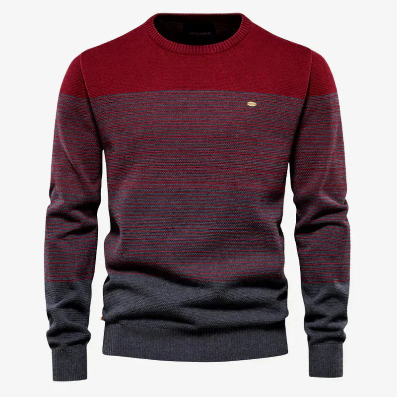 Herren Strickpullover Rundhalsausschnitt Gestreift Winter - Eveloria