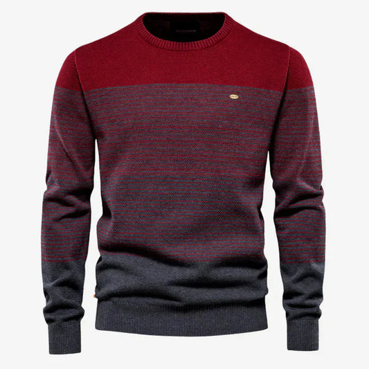 Herren Strickpullover Rundhalsausschnitt Gestreift Winter - Eveloria