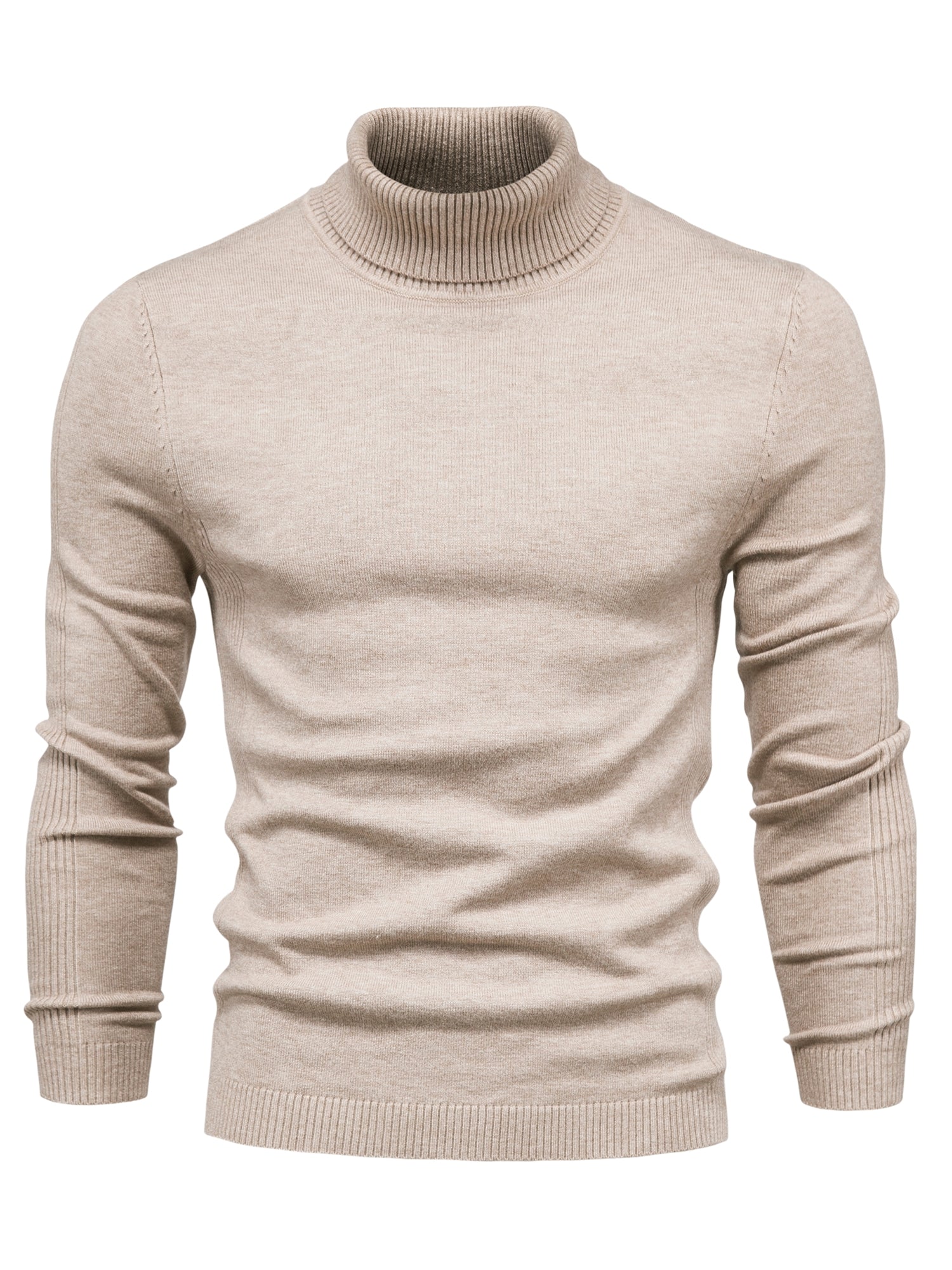 Herren Strickpullover Langärmlig Rollkragen Slim Fit - Eveloria