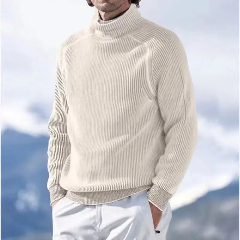 Herren Strickpullover Warmer Rollkragen Rippstrick - Eveloria