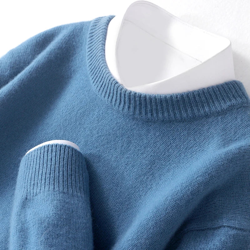 Strickpullover - Warmer Rundhals-Strickpullover für Männer-Chaps Herrenmode