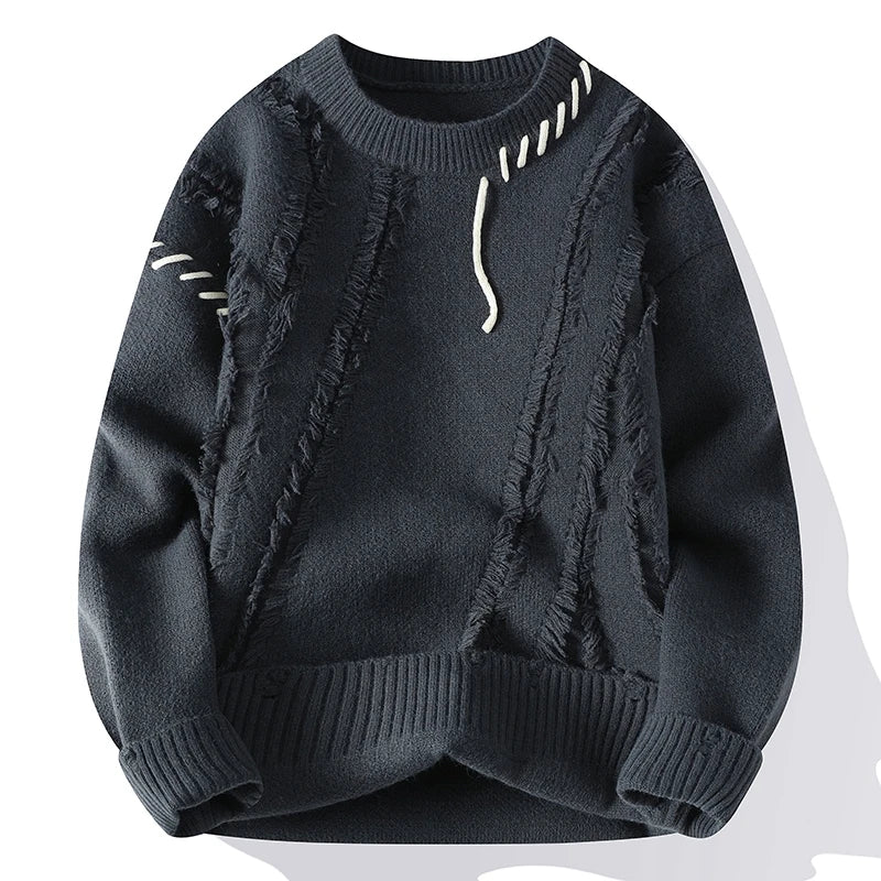 Herren Grobstrickpullover Rundhalsausschnitt Winter - Eveloria