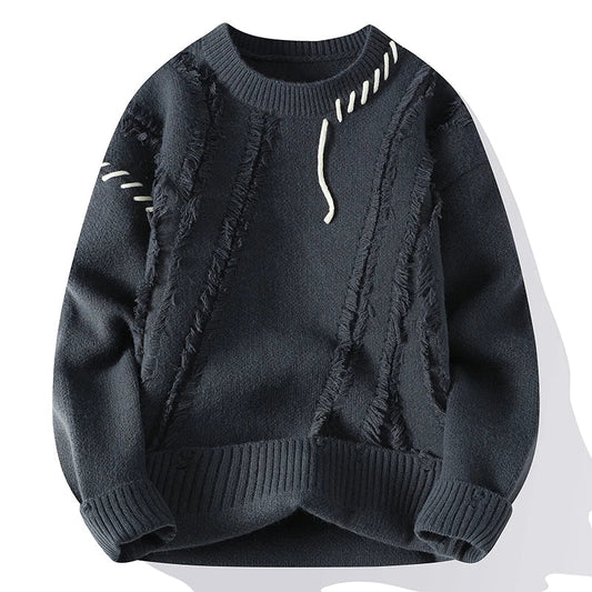 Herren Grobstrickpullover Rundhalsausschnitt Winter - Eveloria