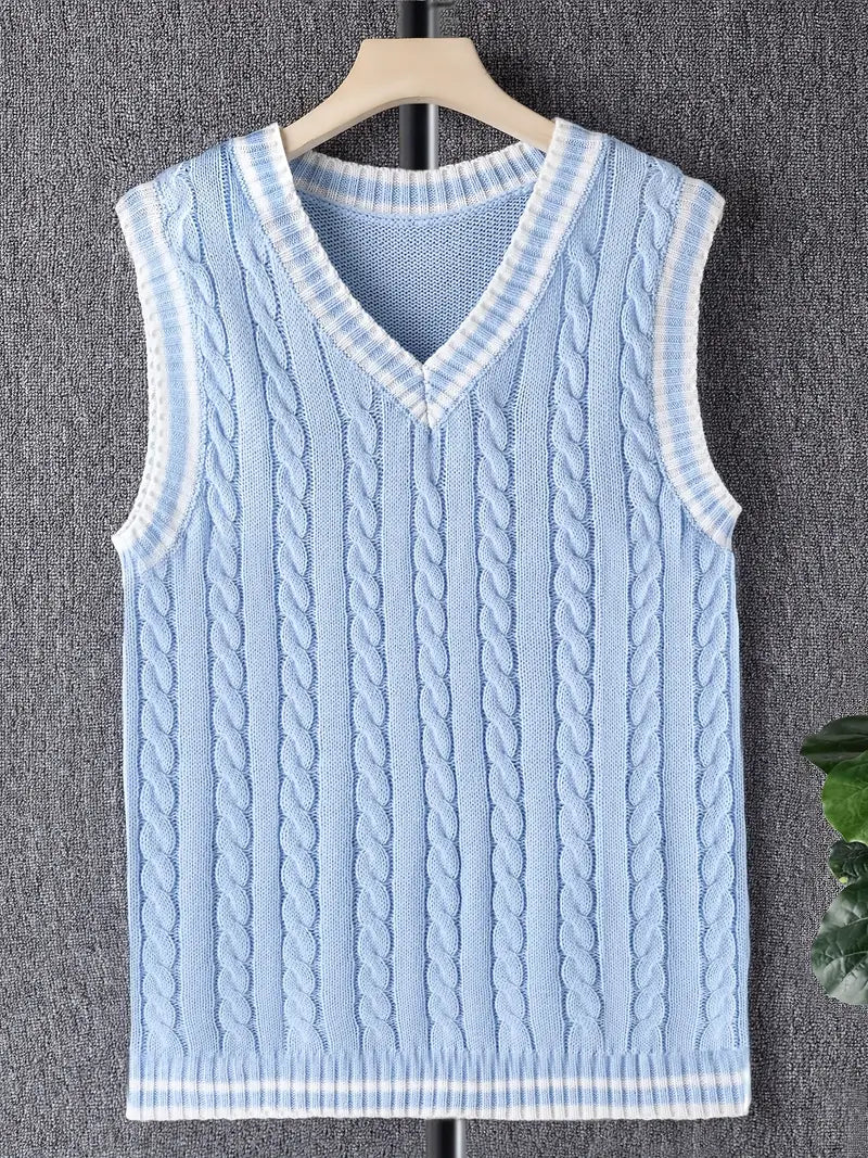 Strickweste | Zopfstrick | Pullover | Pulloverweste | Herrenweste-Chaps Herrenmode